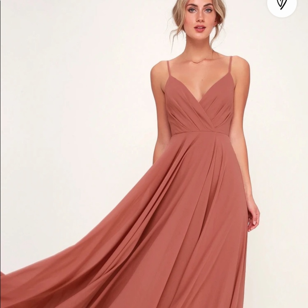 Lulus Dress - All About Love Rusty Rose Maxi - Size Small